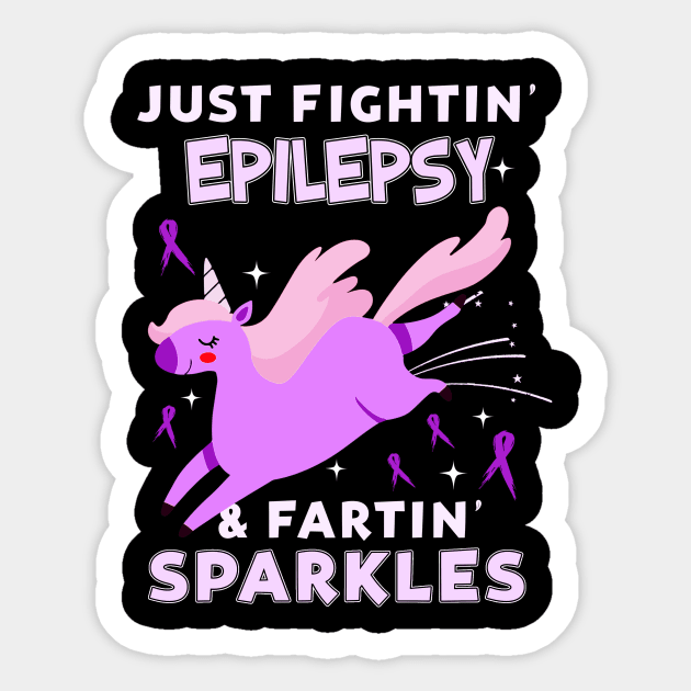 epilepsy funny unicorn farting sparkles Sticker by TeesCircle